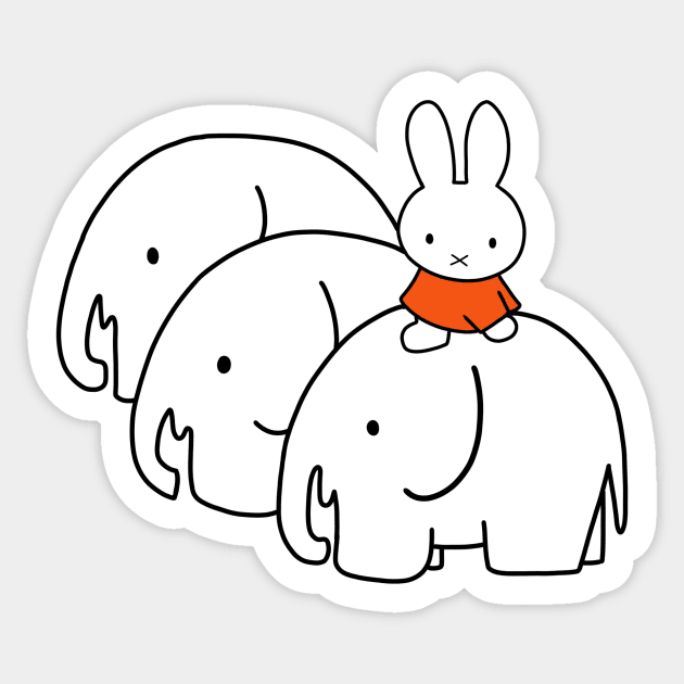Miffy with Elephants Sticker by FoxtrotDesigns